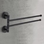 Nameeks NCB94 Double Swivel Towel Bar, 15 Inch, Matte Black